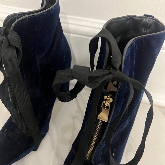 Zara Velvet Tie Booties - Picture 2 of 4
